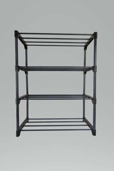 Metal Çok Amaçlı Raf Ayakkabılık Kitaplık Çiçeklik 4 Katlı Organizer - 3