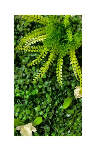 Yapay Islak Doku Beyaz Orkideli Yeşil Panel Şimşir 40x60 Sık Doku Renkli Garnitürlü - 6