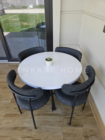 Enkare Elisa Masa Sandalye Takımı Antrasit Kumaş - 3