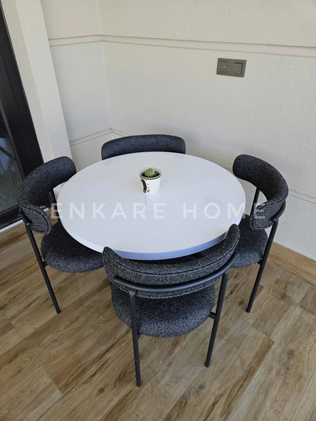 Enkare Elisa Masa Sandalye Takımı Antrasit Kumaş - 5