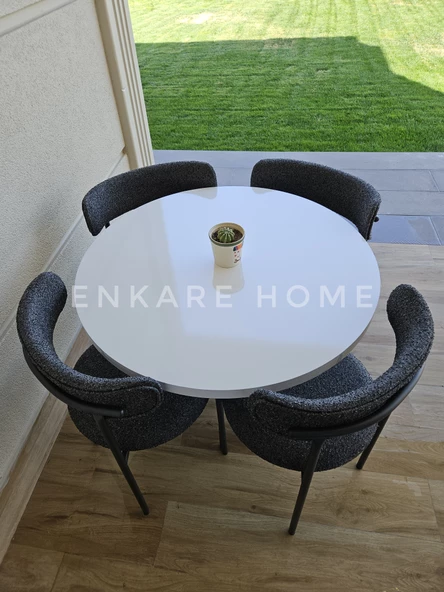 Enkare Elisa Masa Sandalye Takımı Antrasit Kumaş - 2