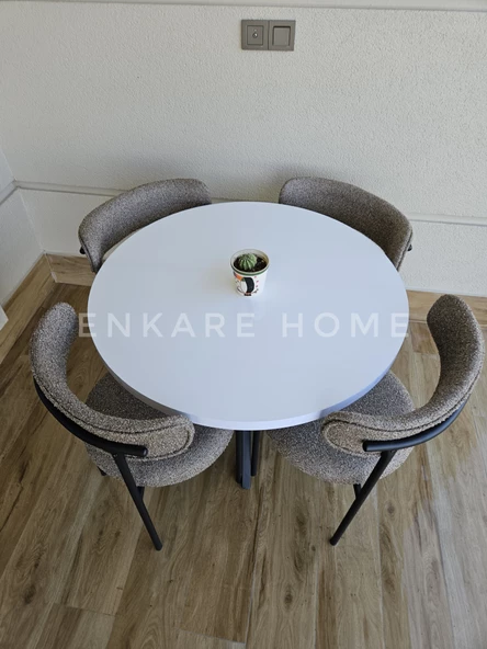 Enkare Elisa Masa Sandalye Takımı Karamel Kumaş - 4