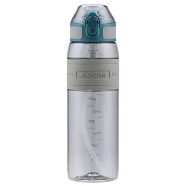 Uzspace 600ml Silikon Korumalı Tritan Matara Light Grey / 4106