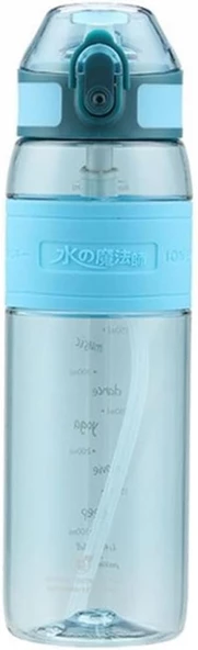 Uzspace 600ml Silikon Korumalı Tritan Matara Gladier Blue / 4106