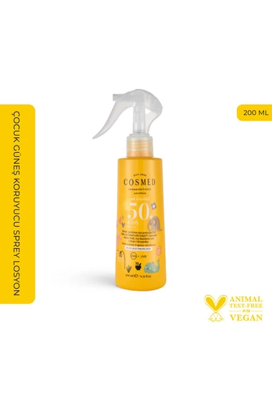 COSMED Sun Essential Kids SPF 50 Çocuk Güneş Koruyucu Sprey Losyon - Yeni Nesil Filtreler 200 ml