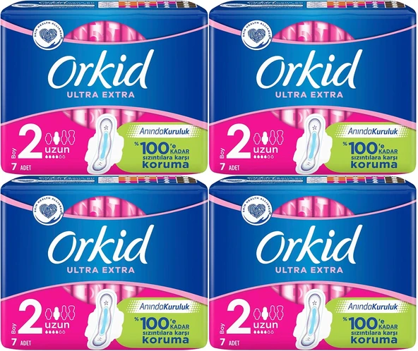 Orkid Hijyenik Ped Ultra Extra Koruma Uzun 28 Adet (4PK*7)