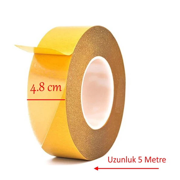 Kilim Paspas Halı Bant 48 mm X 5 Mt Kaymaz Çift Taraflı Yapışkan Toplanma Önleyici Sabitleme Bandı - 2