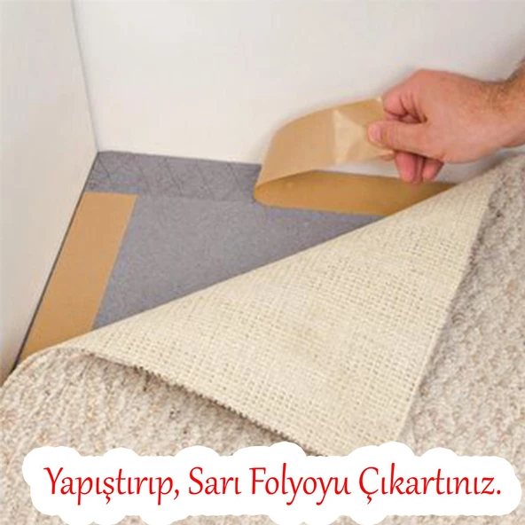 Kilim Paspas Halı Bant 48 mm X 5 Mt Kaymaz Çift Taraflı Yapışkan Toplanma Önleyici Sabitleme Bandı - 6