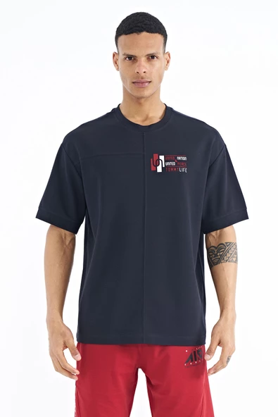 Tommy Life Erkek Lacivert Oversize T-shirt 88197