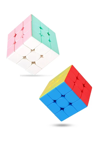 2 adet Speed Cupe Küp Zeka Küpü 3x3 Hız Küpü,Fidget Oyuncak Seyahat Zeka Oyunu Canlı ve Pastel