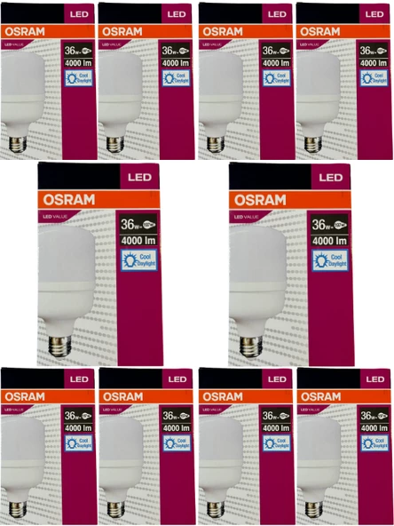 Osram 36W (197W) 6500K (Beyaz Işık) E27 Duylu Led Torch Ampul (10 Adet)
