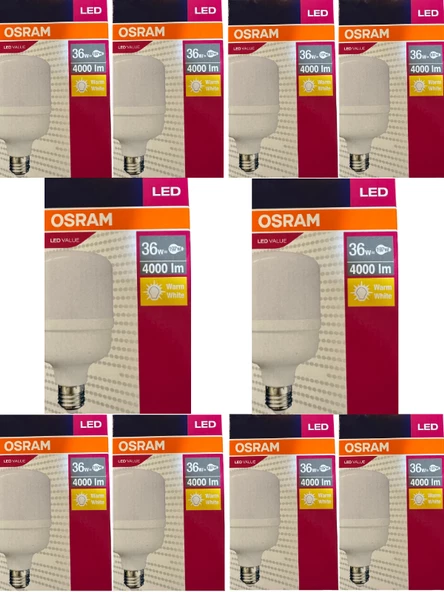 Osram 36W (197W) 3000K (Sarı Işık) E27 Duylu Led Torch Ampul (10 Adet)