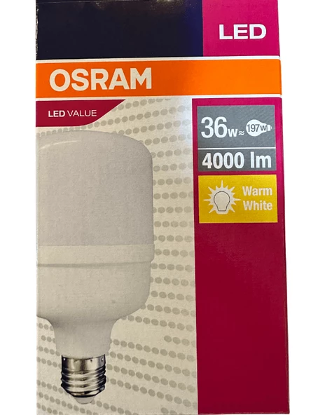 Osram 36W (197W) 3000K (Sarı Işık) E27 Duylu Led Torch Ampul (10 Adet) - 2