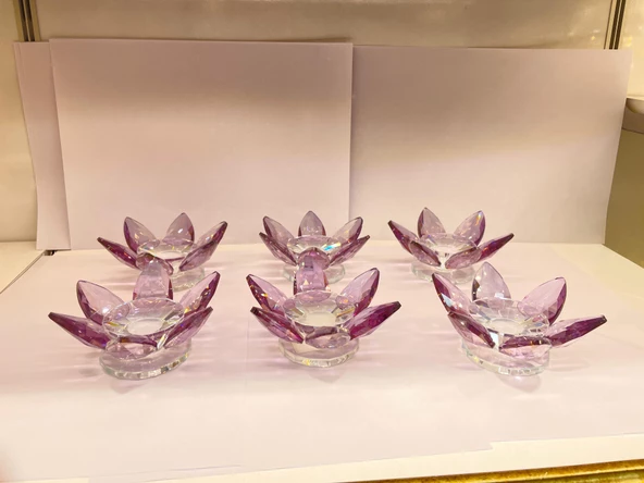 6'lı Ayaklı Nilüfer Nescafe Tabak Mor