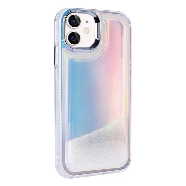 iPhone 11 Kılıf Airbagli Renkli Arka Yüzey Boncuk Tasarımlı Kumul Kapak - 5
