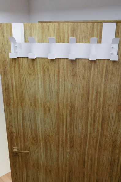 Risingmaber Metal Amerikan Kapı Arkası Beyaz Vidalı Askılık Organizer Askılık ve Banyo Kapı Arkası Vidalı Askılık - 5