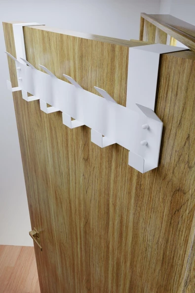 Risingmaber Metal Amerikan Kapı Arkası Beyaz Vidalı Askılık Organizer Askılık ve Banyo Kapı Arkası Vidalı Askılık