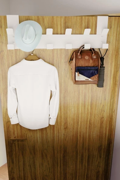 Risingmaber Metal Amerikan Kapı Arkası Beyaz Vidalı Askılık Organizer Askılık ve Banyo Kapı Arkası Vidalı Askılık - 3