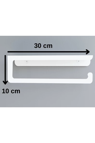 Risingmaber Dekoratif Beyaz Metal Baharatlık Raflı Havluluk&Havlu Tutucu&Kağıt Havluluk - 7