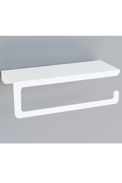 Risingmaber Dekoratif Beyaz Metal Baharatlık Raflı Havluluk&Havlu Tutucu&Kağıt Havluluk - 6