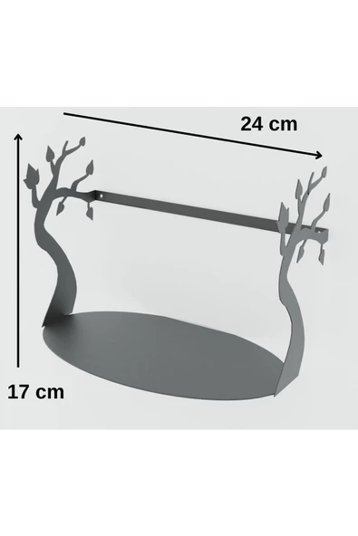 Risingmaber Yapışkanlı Siyah Yaprak Desenli Banyo Düzenleyici, Mutfak Düzenleyici, Banyo Organizer 3M Yapışkanlı Tasarım MT85S - Resim 6
