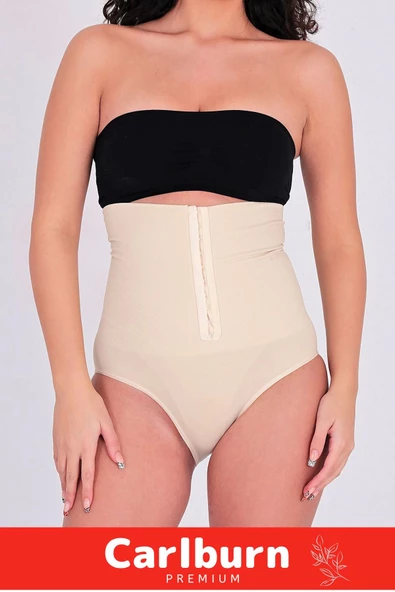 1 Beden İncelten Toparlayıcı Sıkılaştırıcı Vücut Şekillendirici Kaymaz Ağraflı Yüksek Bel Slip Korse - Resim 3