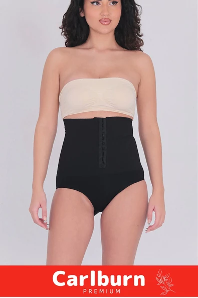 1 Beden İncelten Toparlayıcı Sıkılaştırıcı Vücut Şekillendirici Kaymaz Ağraflı Yüksek Bel Slip Korse - Resim 2