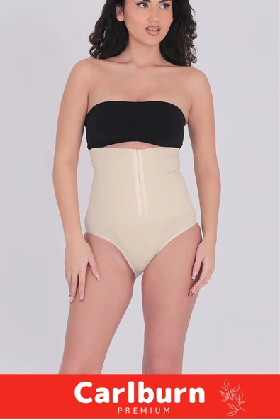 1 Beden İncelten Toparlayıcı Sıkılaştırıcı Vücut Şekillendirici Kaymaz Ağraflı Yüksek Bel Slip Korse - Resim 2