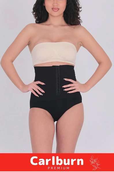 1 Beden İncelten Toparlayıcı Sıkılaştırıcı Vücut Şekillendirici Kaymaz Ağraflı Yüksek Bel Slip Korse - Resim 3