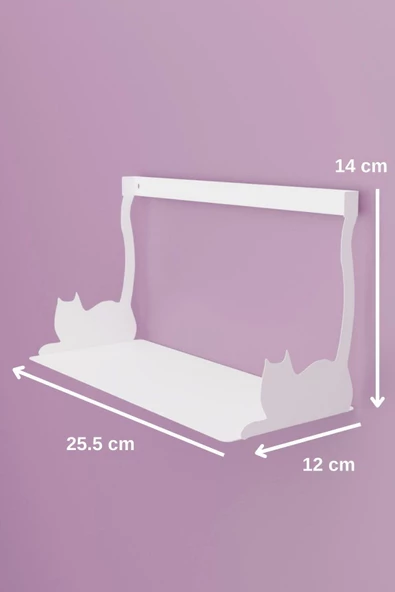 Risingmaber Yapışkanlı Beyaz Kedi Desenli Banyo Düzenleyici, Mutfak Düzenleyici, Banyo Organizer 3M Yapışkanlı Tasarım MT86B - 7