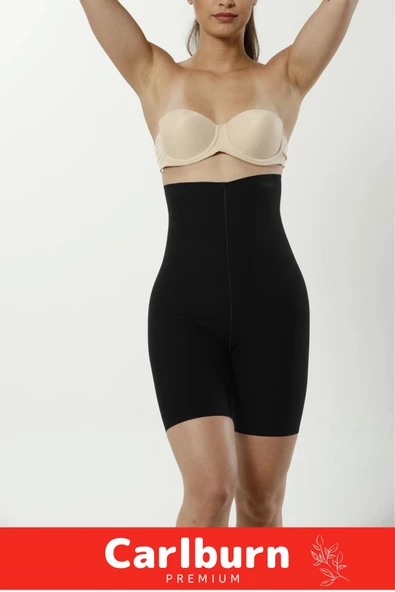 İz Yapmaz Kaymayı Önleyen Silikon Toparlayıcı Şekillendirici Şık Lazer Kesim Yüksek Bel Paçalı Korse - Resim 3