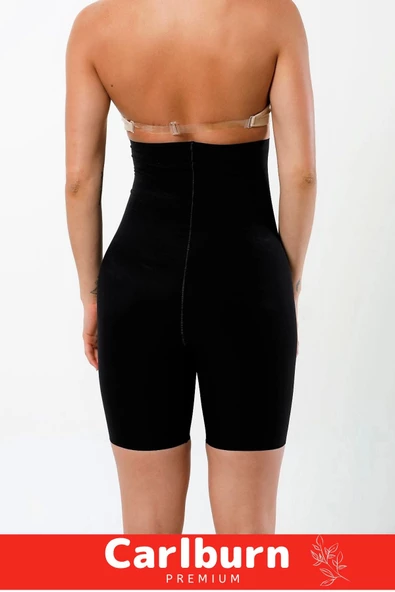 İz Yapmaz Kaymayı Önleyen Silikon Toparlayıcı Şekillendirici Şık Lazer Kesim Yüksek Bel Paçalı Korse - Resim 5