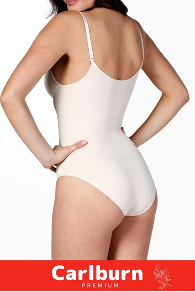 İz Saklayan Lazer Kesim İnceltici Etkili Push-Up Askılı Toparlayıcı Çıtçıtlı Slip Body Zıbın Korse - 3