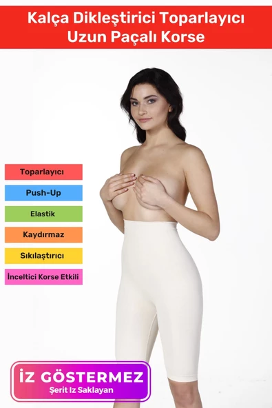 Yüksek Bel İnceltici Terlemeyi Önleyen Kaymaz Destekli İz Göstermeyen Uzun Paçalı Toparlayıcı Korse ürün görseli