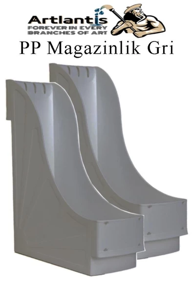Plastik Magazinlik Gri 2 Adet Plastik Kutu Klasörü Magazinlik A4 Dosya ve Masa Düzenleyici Sınıf Ev Ofis