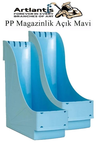 Plastik Magazinlik Açık Mavi 2 Adet Plastik Kutu Klasörü Magazinlik A4 Dosya ve Masa Düzenleyici Sınıf Ev Ofis