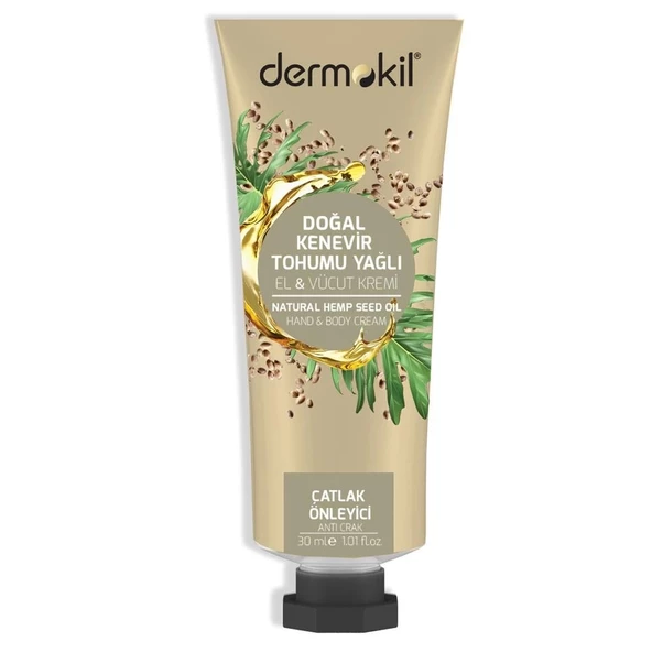 DERMOKİL EL VÜCUT KREMİ KENEVİR TOHUMU 30ML