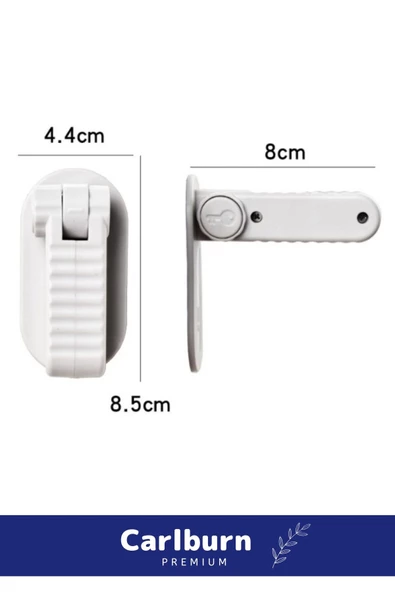 Özel Üretim 180 Derece Dönebilen Düğmeli Bebek Çocuk Koruyucu Kapı Kolu Kilidi - 2 Adet - 3