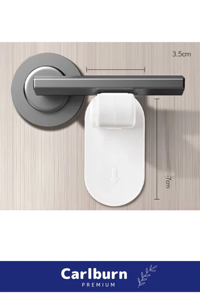 Özel Üretim 180 Derece Dönebilen Düğmeli Bebek Çocuk Koruyucu Kapı Kolu Kilidi - 3 Adet - 4