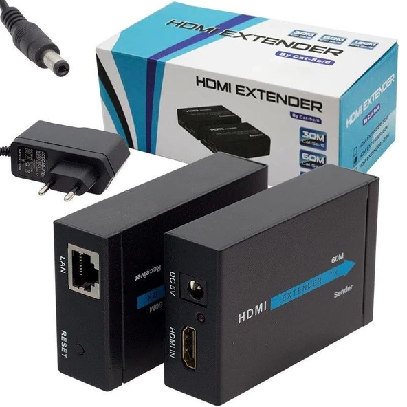 Powermaster PM-18232 HDMI To Cat5-Cat6 Extender 60 Metre Uzatıcı - 6