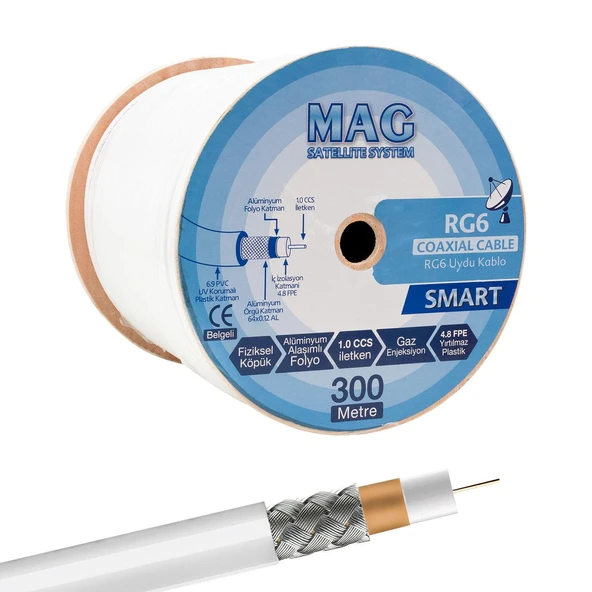 MAG SMART RG6/U4 64 TEL ANTEN KABLOSU (300 METRE) - 4