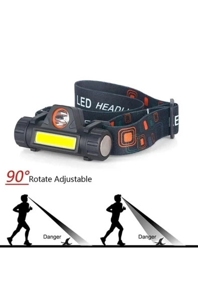 1200 Lümen Su Geçirmez Cob LED Kaf Lambası Şarjlı Kafa Feneri Mıknatıslı Kafa Çalışma Lambası - 2