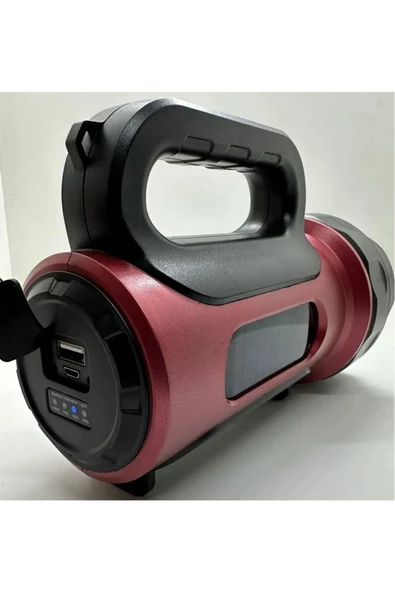 10w Uzun Menzilli Solar Panelli Powerbank Usb Çıkış S.o.s Lu Ultra Güçlü Ledli Şarjlı Feneri - 6