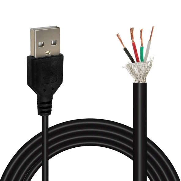 Ayt Powermaster 1.5 Metre Açık Uçlu USB Kablo Kesik Uçlu Erkek Usb Kablosu