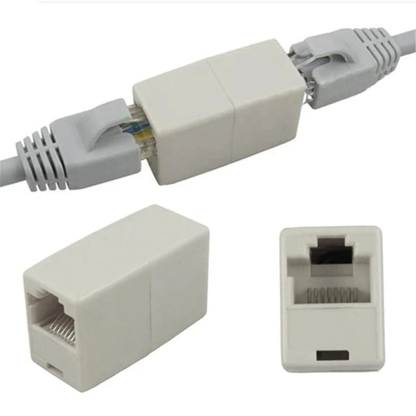Ayt RJ 45 Dişi Dişi Ara Adaptör Ethernet Kablosu Birleştirici Cat5 Cat6 Destekli İnternet Kablosu Birleştirme Soketi - 2