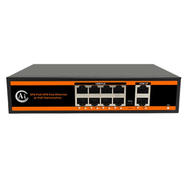 NOVACOM ND1P802ALF-8*10/100M BIT PORTS 2*10/100M UPLINK PORT WATCHDOG POE SWITCH