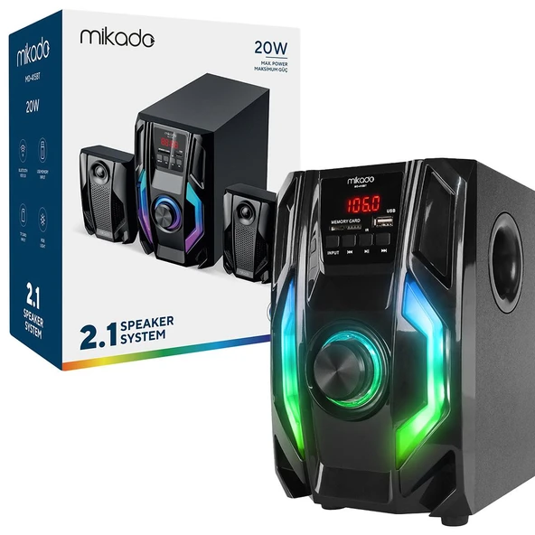 MİKADO MD-415BT RGB 2+1 20 WATT BASSLI FM/BT/SD/USB BLUETOOTH SES SİSTEMİ MULTİMEDYA HOPARLÖR - 6