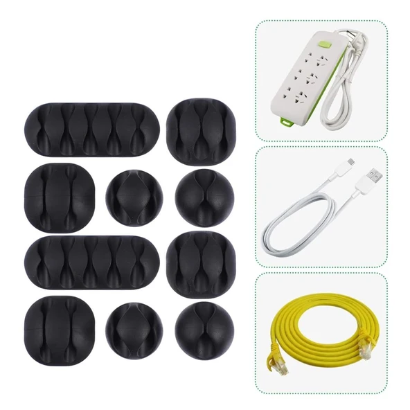 Ayt Pm-22778 10 Lu Kablo Düzenleyici Klips Kablo Toparlayıcı Klemens Kablo Toplayıcı - 7