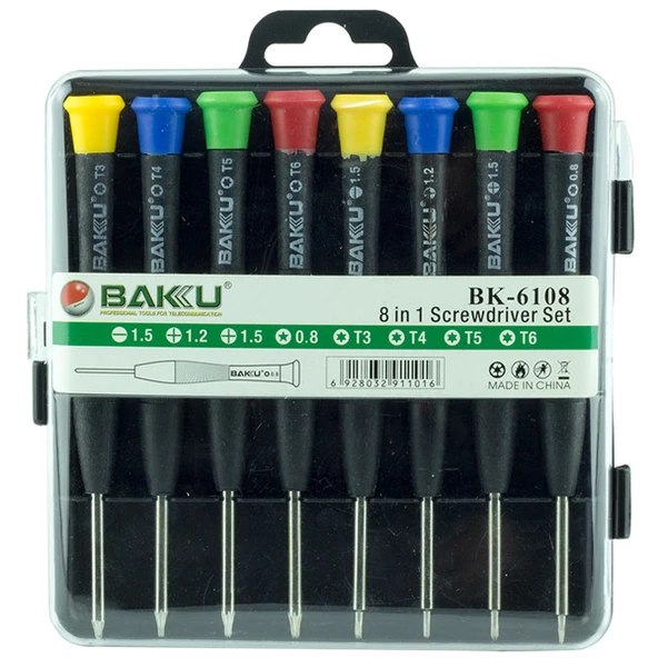 BAKU BK-6108 8IN1 HASSAS TORNAVİDA SETİ (1.5-1.2-0.8--T3-T4-T5-T6) ürün görseli 1