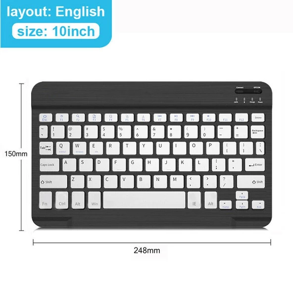 Apple iPad Pro 3. Nesil 11" Uyumlu Kablosuz Bluetooth Şarjlı Türkçe Q Klavye Mouse Seti - Siyah - 6